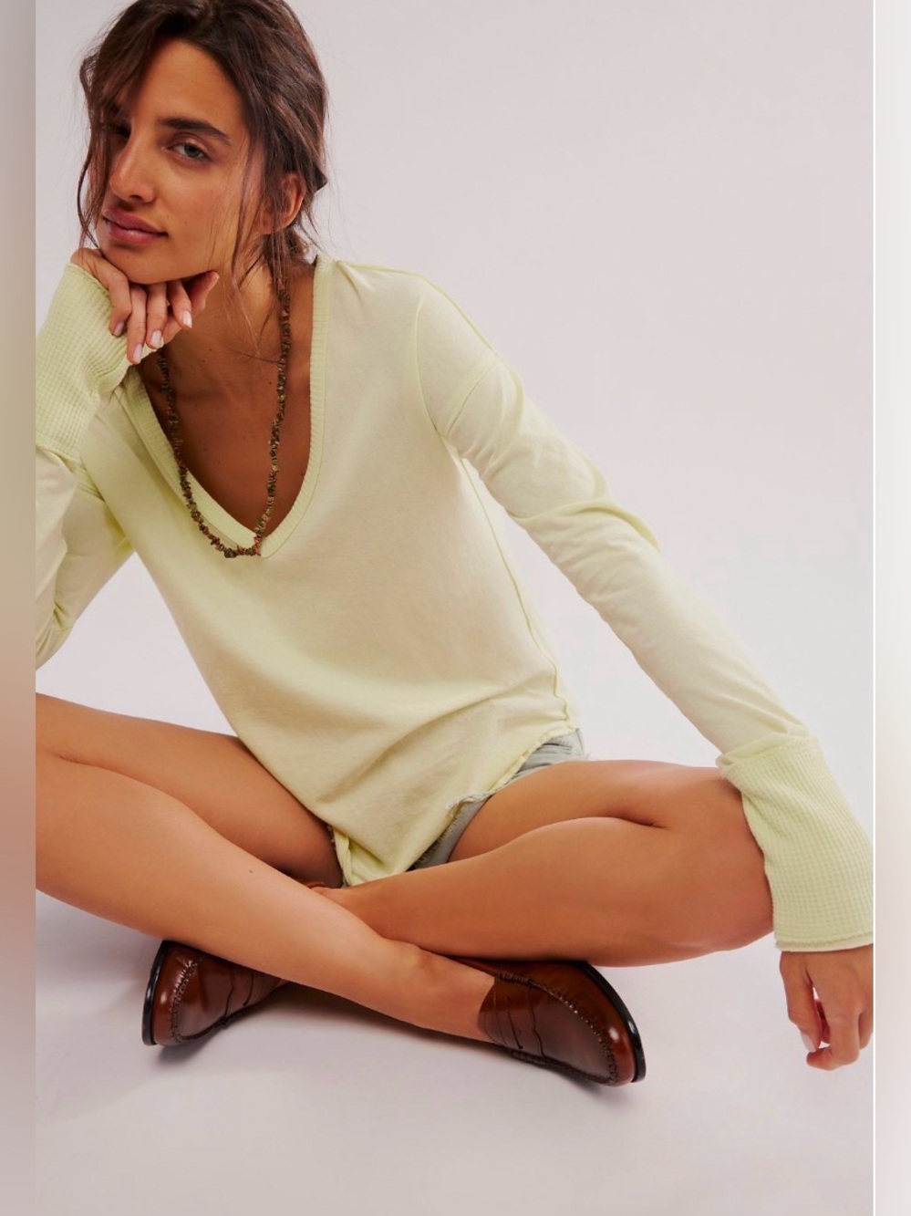 FREE PEOPLE We The Free Coastal Cruising Long Sleeve Tee SHIRT
